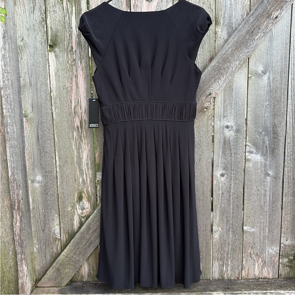 NWT Adrianna Papell Fit Flare Ruched Waist
Lace Panel V Neck Twirl Skirt Dress 4 - Picture 2 of 12